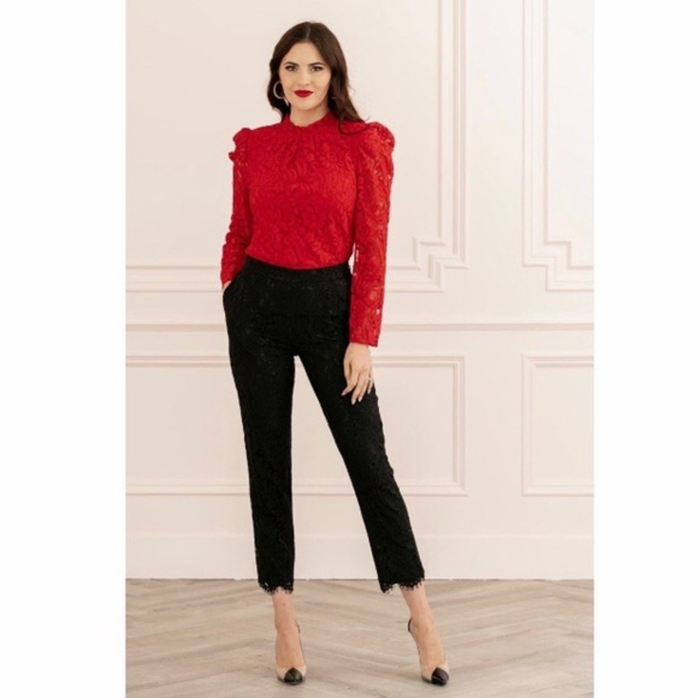 Rachel Parcell Black Lace Pants